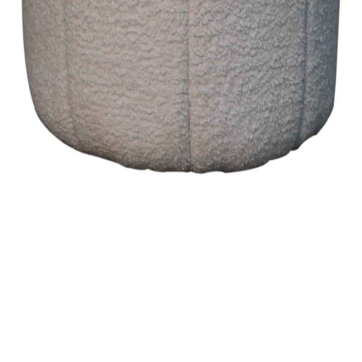 White Boucle Circus Footstool-6