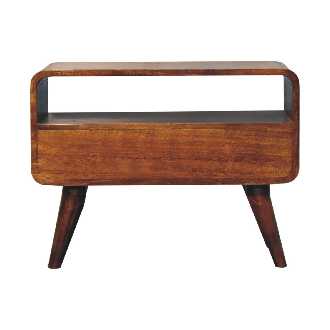 Mini Chestnut Curved Media Unit-8