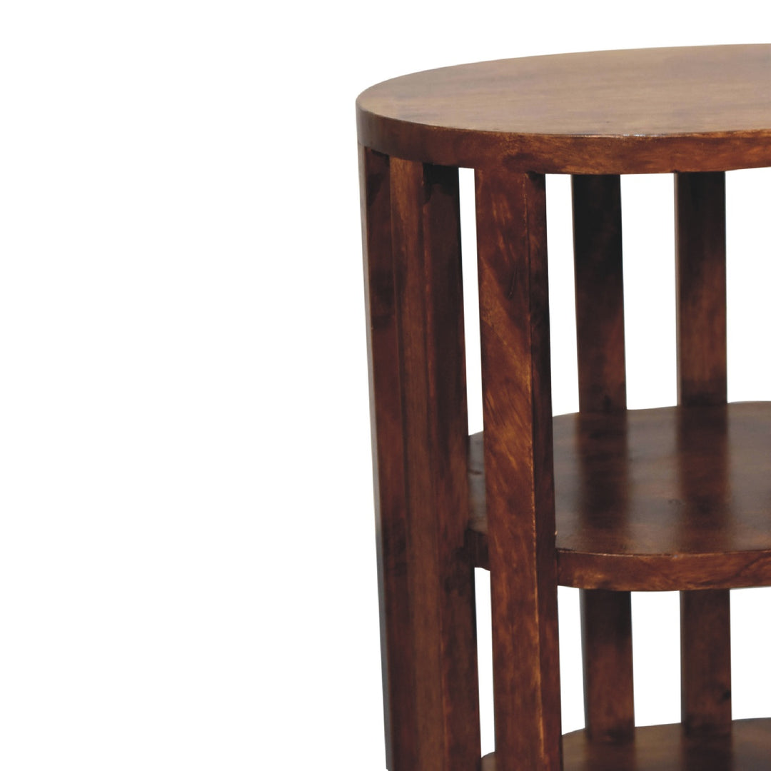 Ariella Double Shelf Chestnut Bedside-3