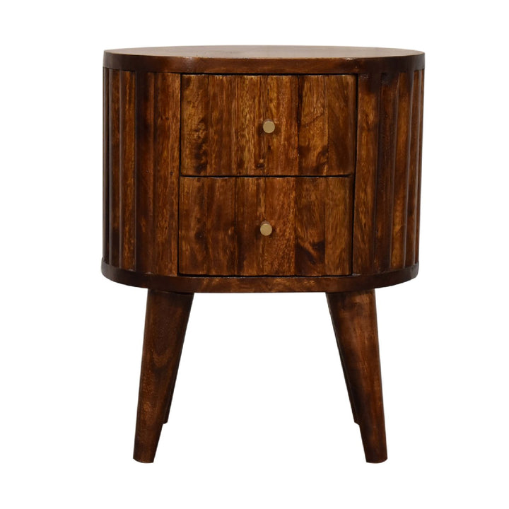 Stripe Chestnut nightstand-0