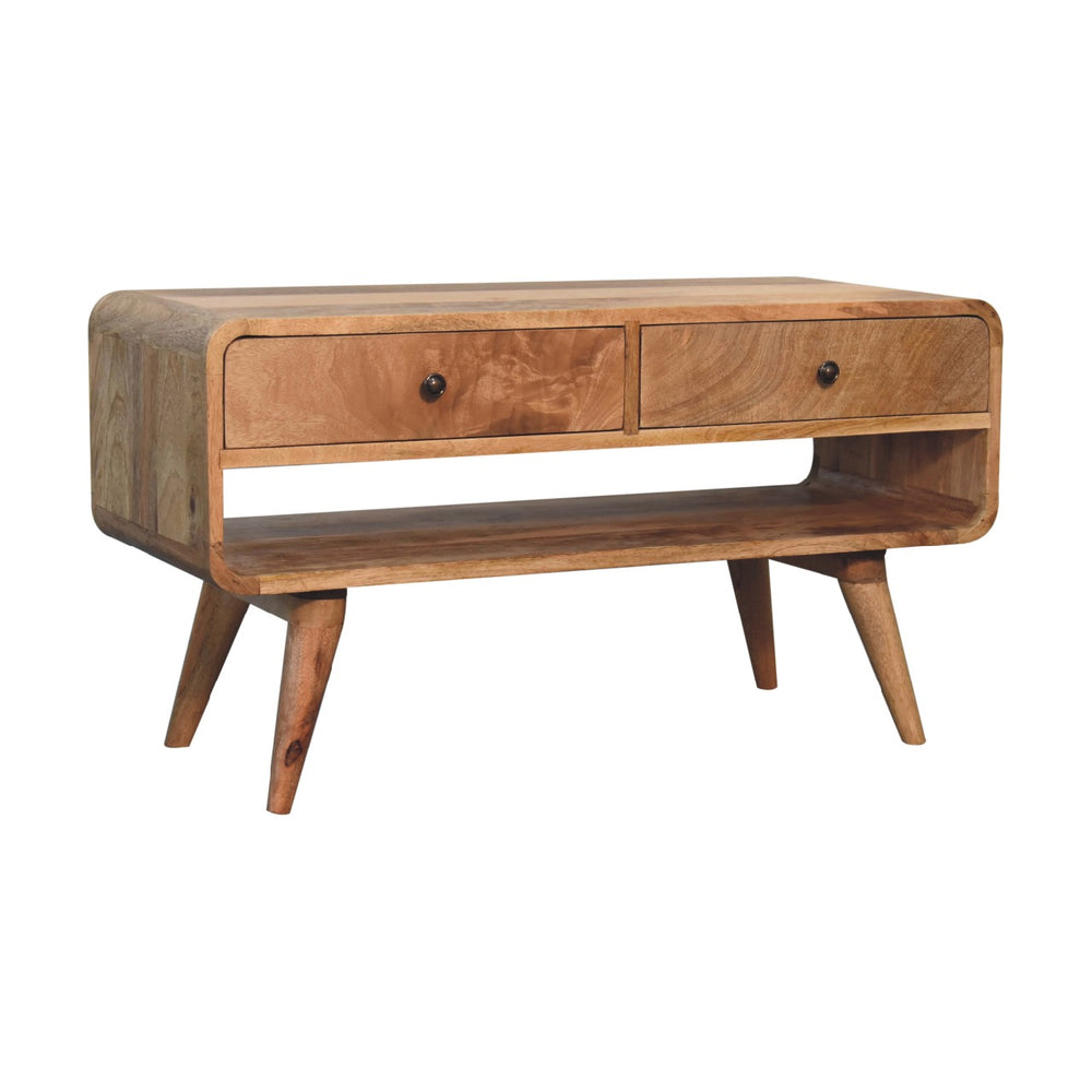 Reverse Curve Oak-ish Media Unit-1