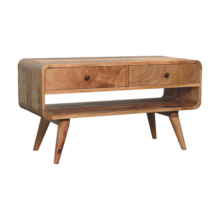 Reverse Curve Oak-ish Media Unit-1