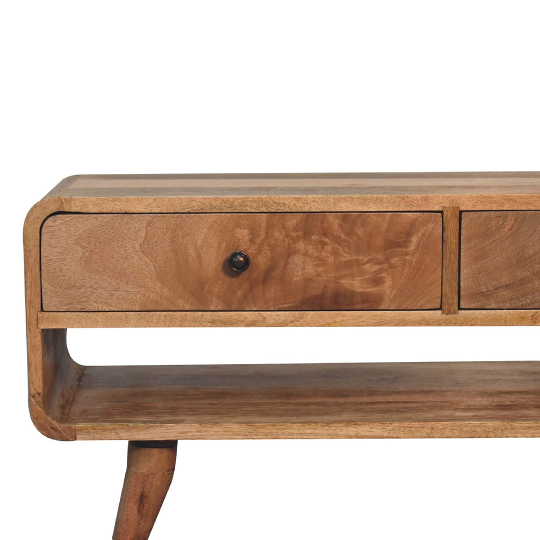 Reverse Curve Oak-ish Media Unit-2