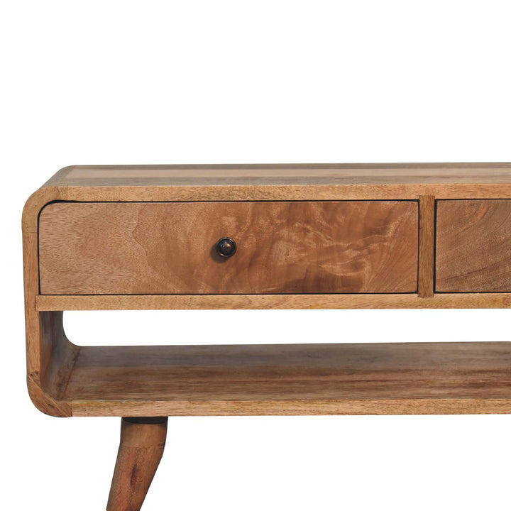 Reverse Curve Oak-ish Media Unit-2