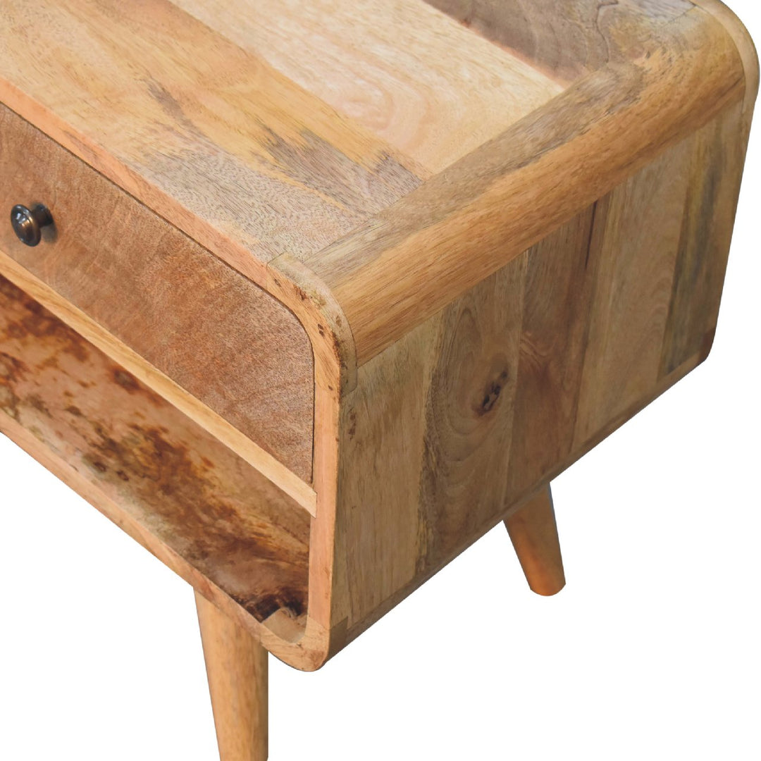 Reverse Curve Oak-ish Media Unit-3