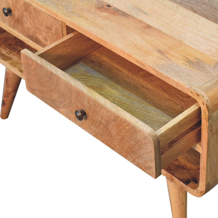 Reverse Curve Oak-ish Media Unit-4