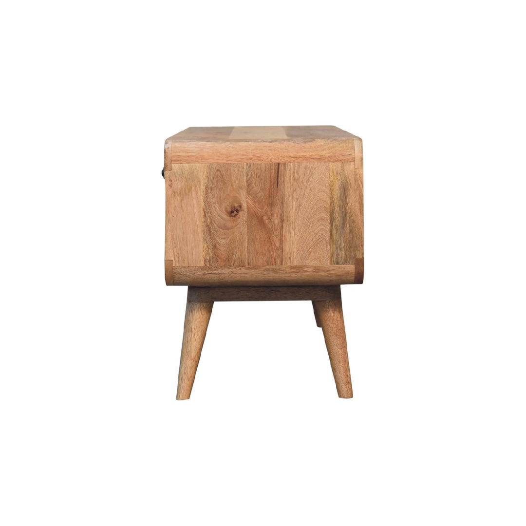 Reverse Curve Oak-ish Media Unit-6