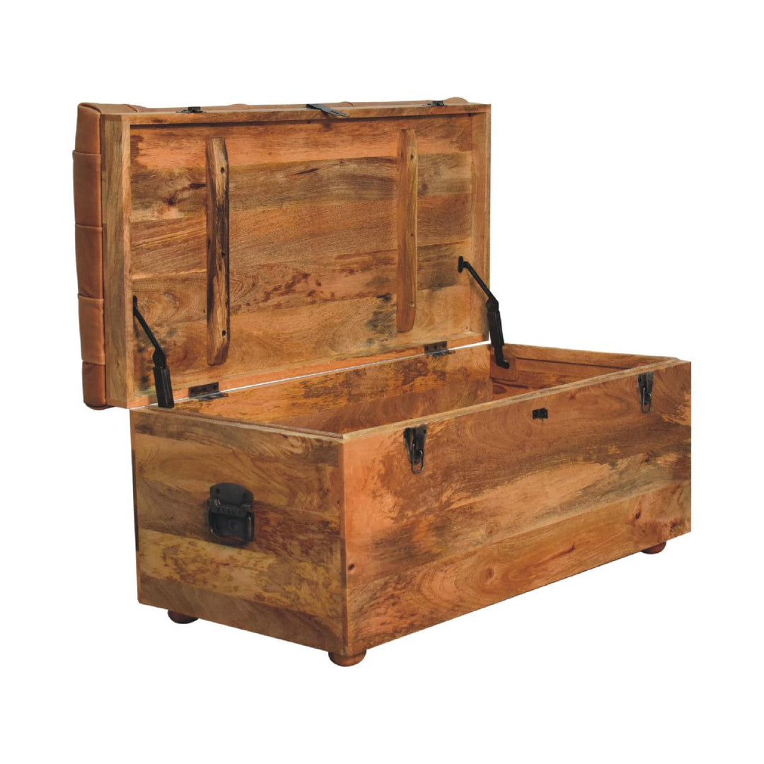 Buffalo Hide Oak-ish Storage Trunk-7