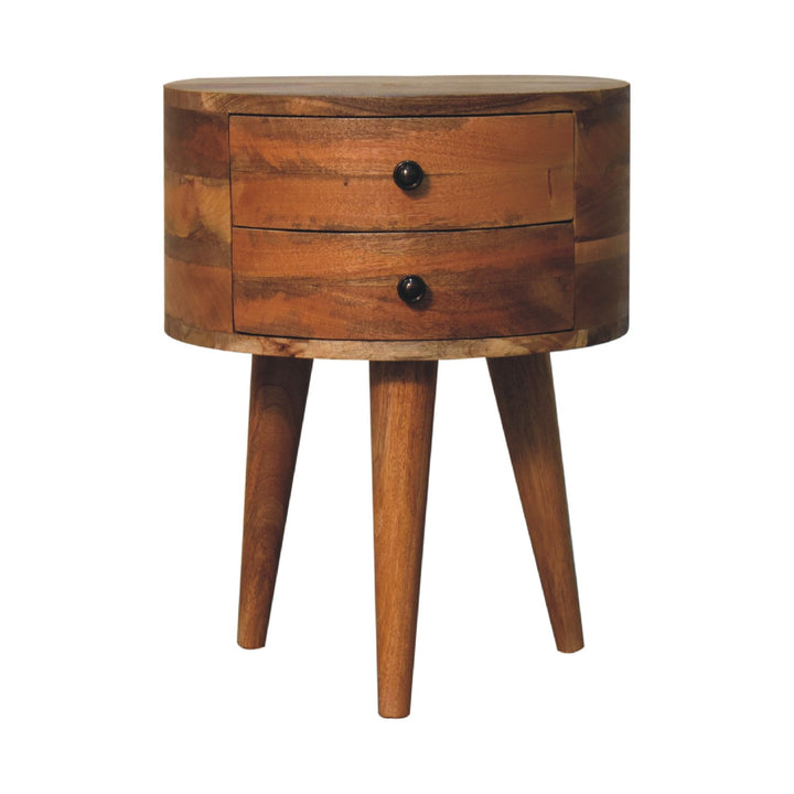 Odyssey Oak-ish Tripod nightstand-0