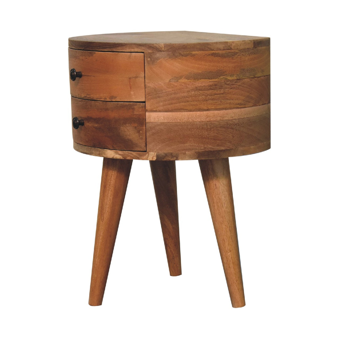 Odyssey Oak-ish Tripod nightstand-1