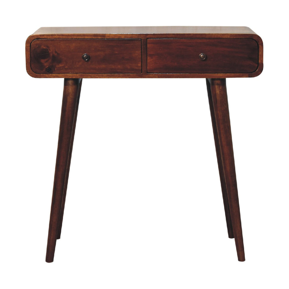 Chestnut Curved Hallway Table-1