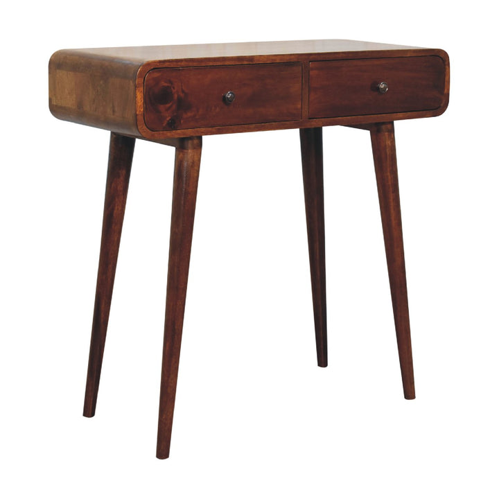 Chestnut Curved Hallway Table-2