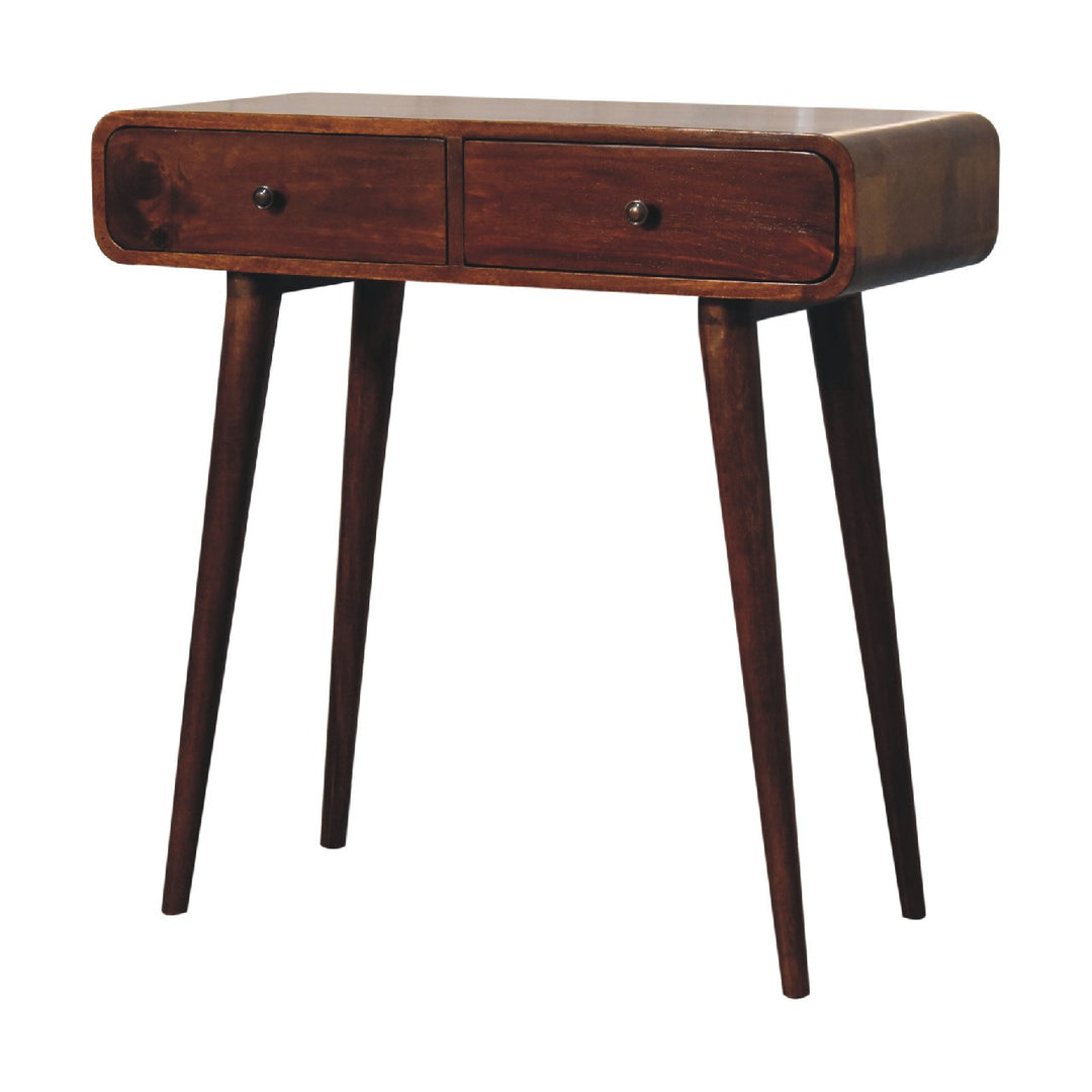 Chestnut Curved Hallway Table-3