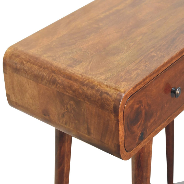 Chestnut Curved Hallway Table-5
