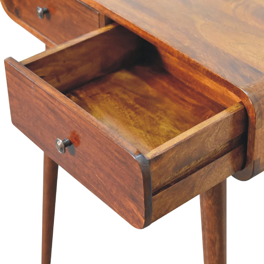 Chestnut Curved Hallway Table-6