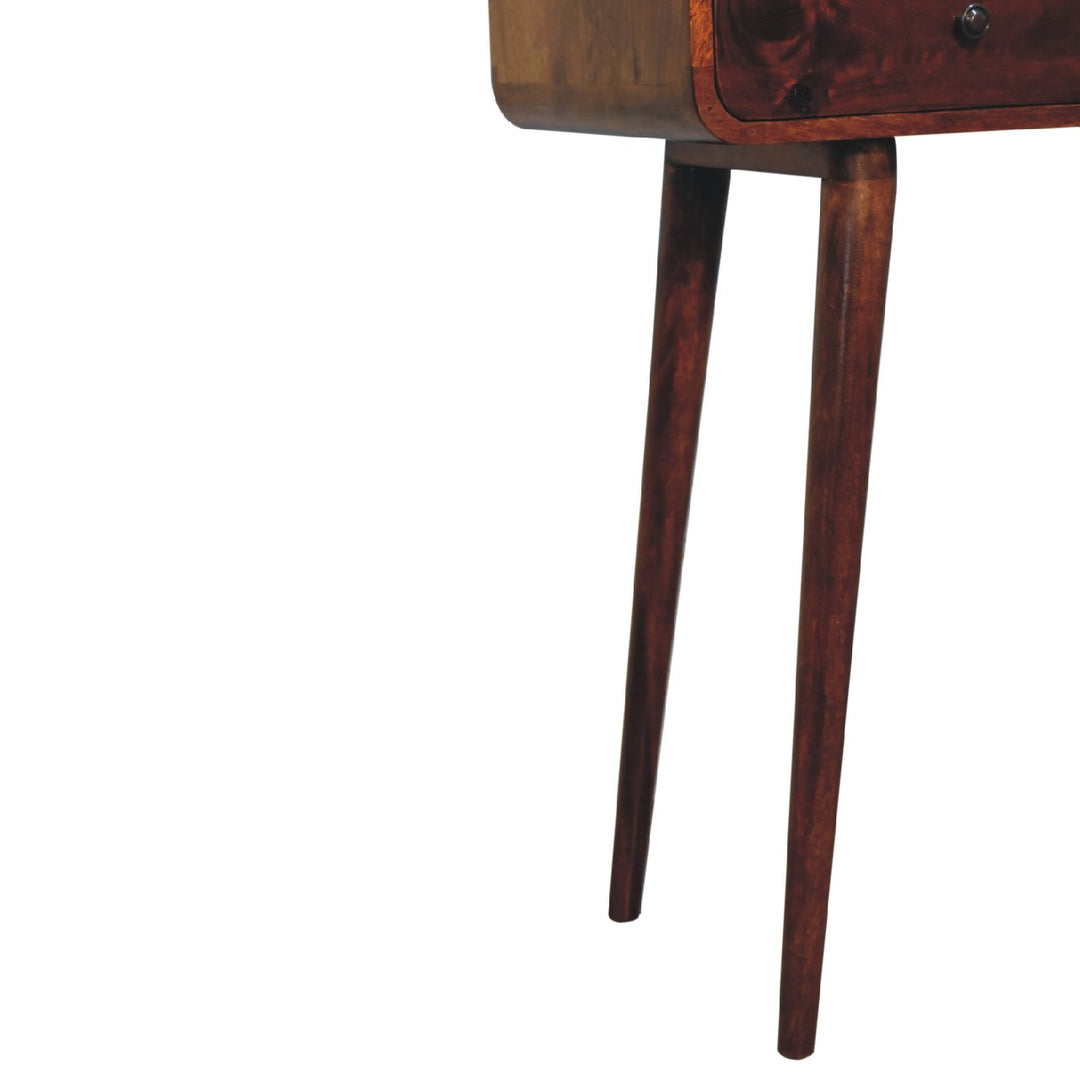 Chestnut Curved Hallway Table-7