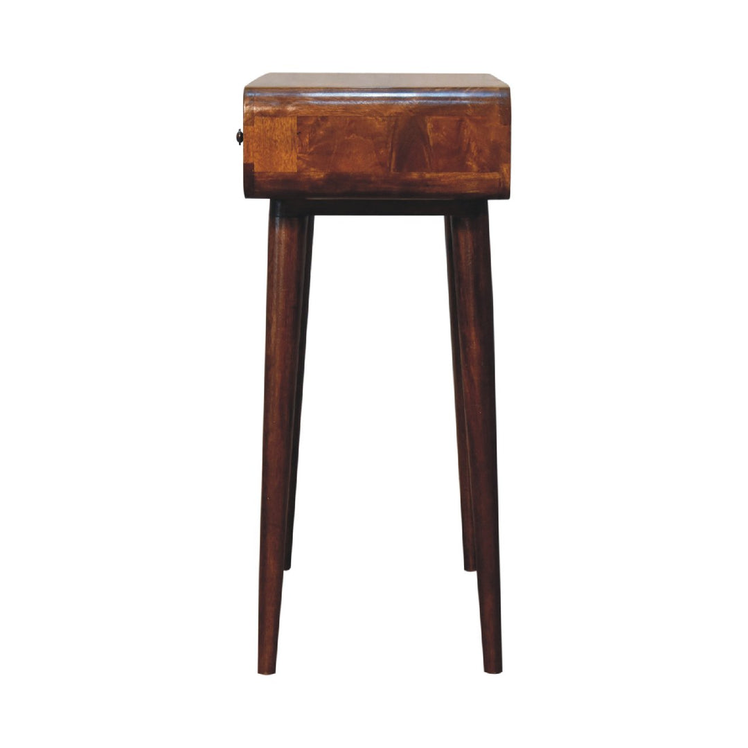 Chestnut Curved Hallway Table-8
