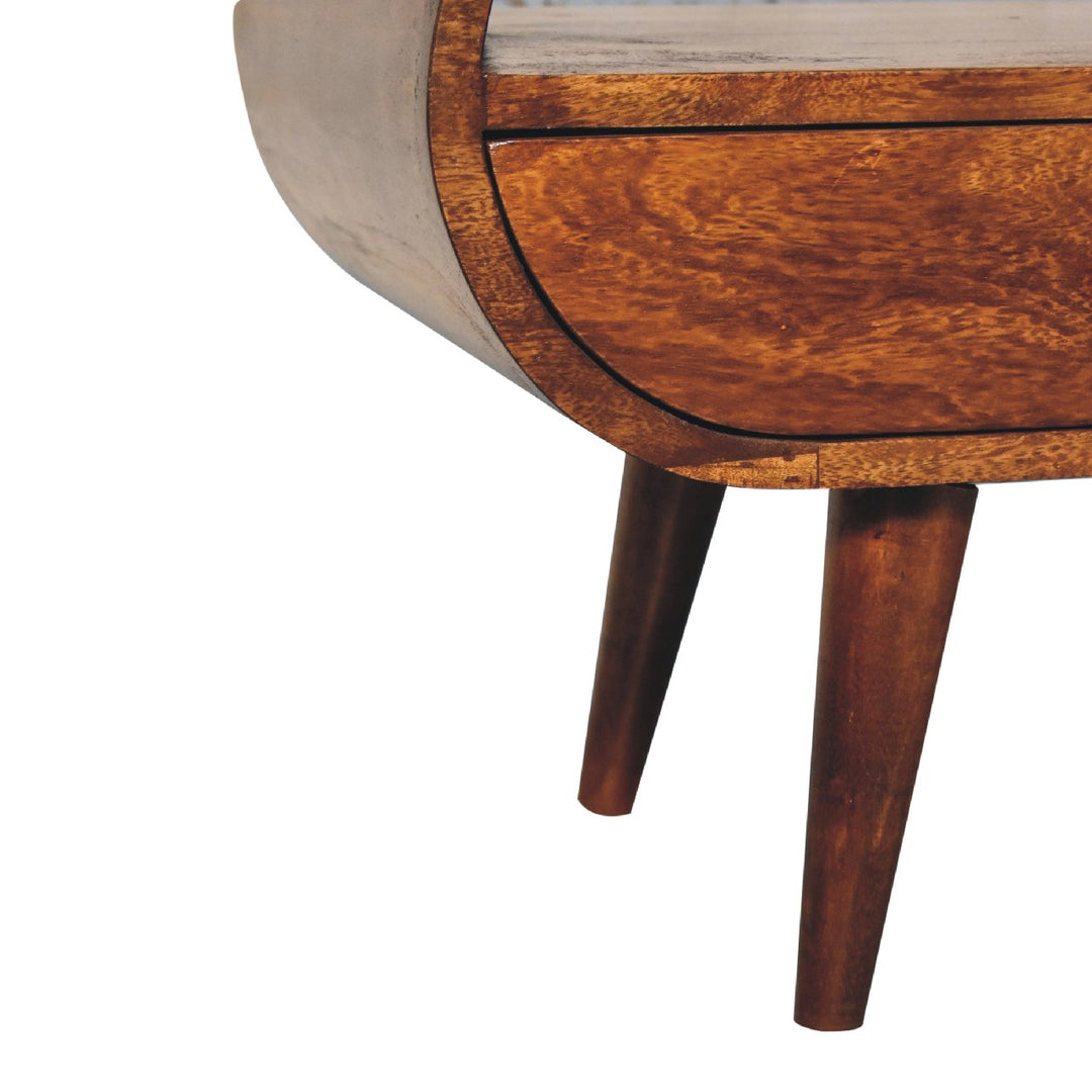 Chestnut Circular TV Stand-8