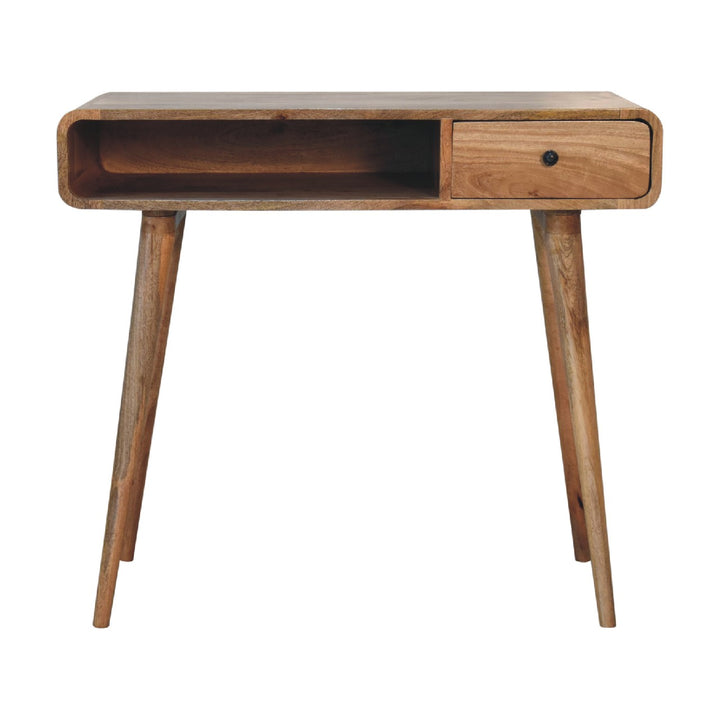 Curved Oak-ish Writing Desk-0