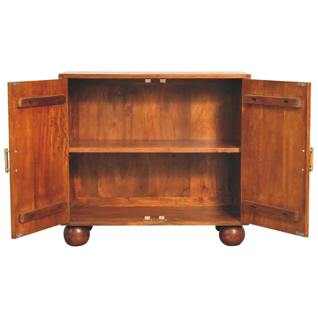 Chestnut Carved Ball Cabinet-3