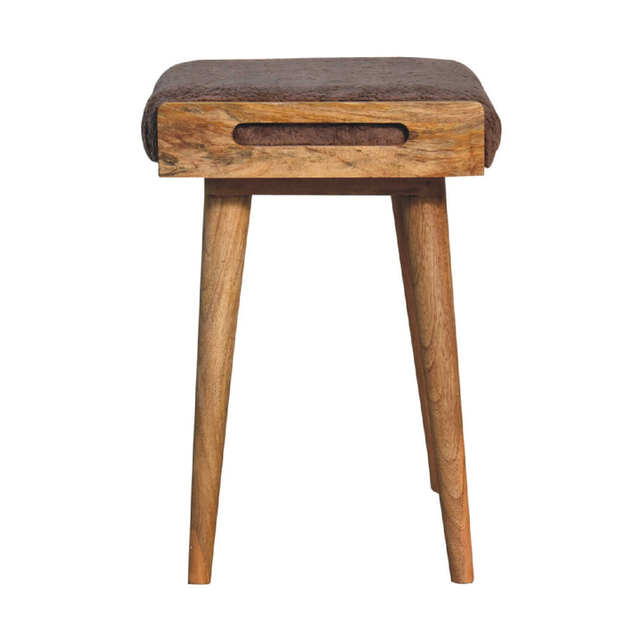 Mocha Faux Fur Style Footstool-8