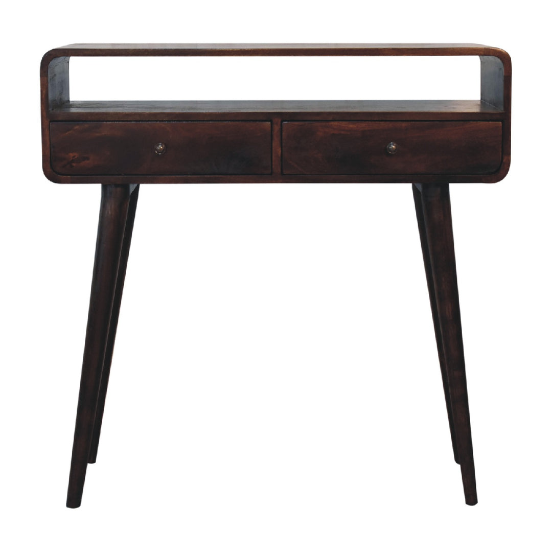 Curved Walnut Console Table-0