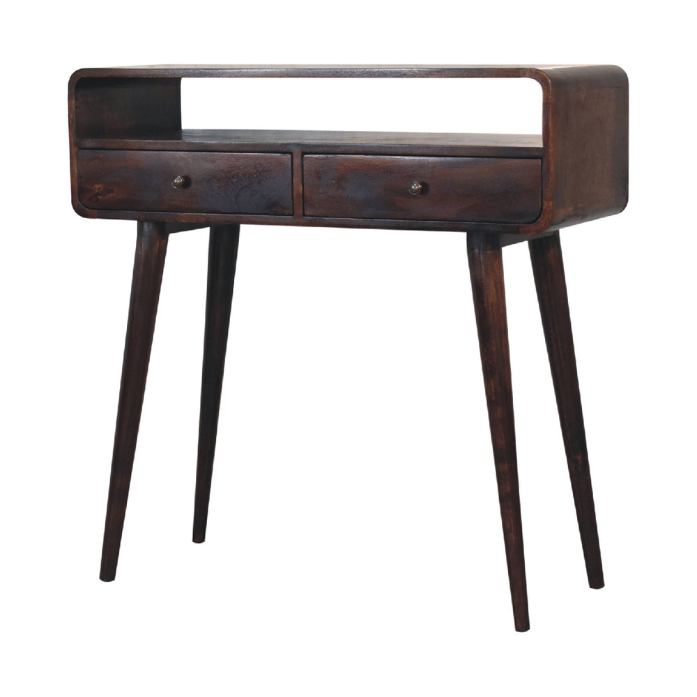 Curved Walnut Console Table-1