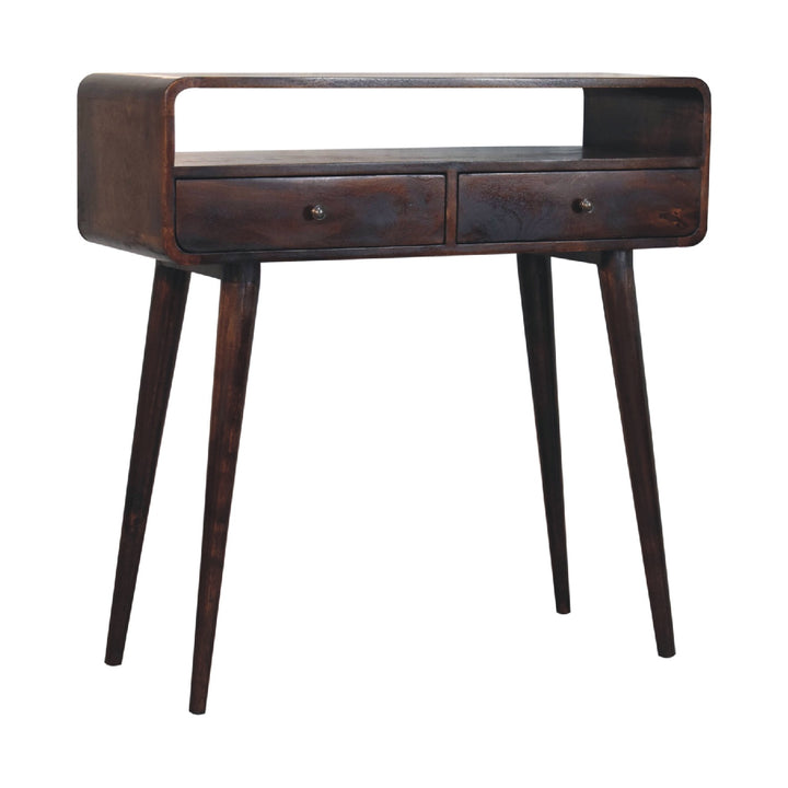 Curved Walnut Console Table-2