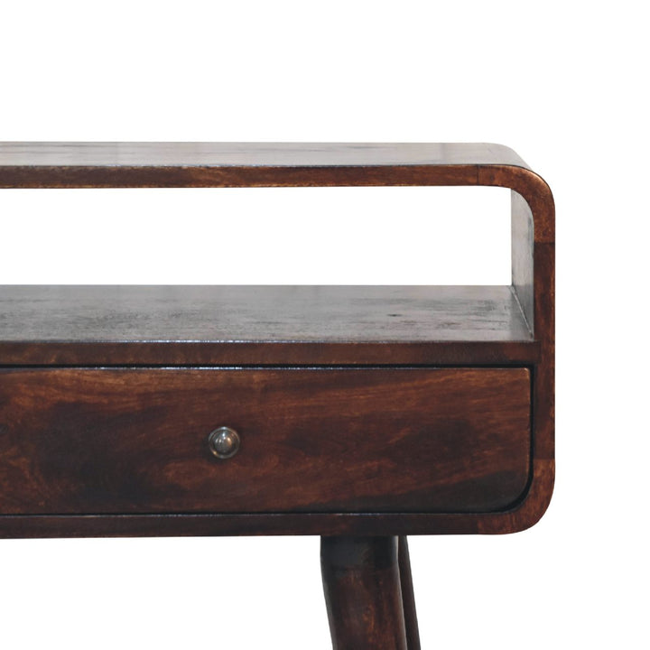 Curved Walnut Console Table-3