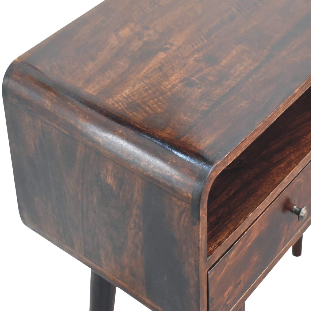 Curved Walnut Console Table-4