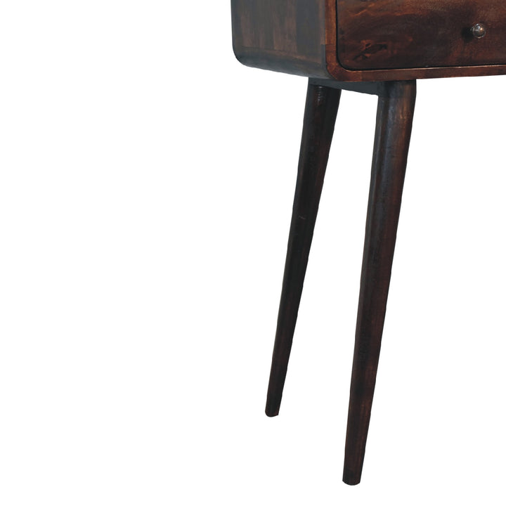 Curved Walnut Console Table-6