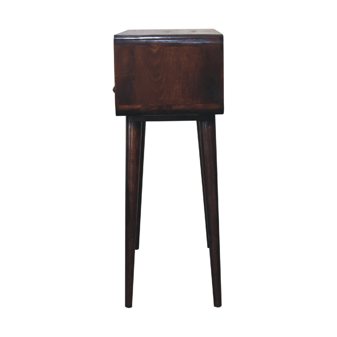 Curved Walnut Console Table-7