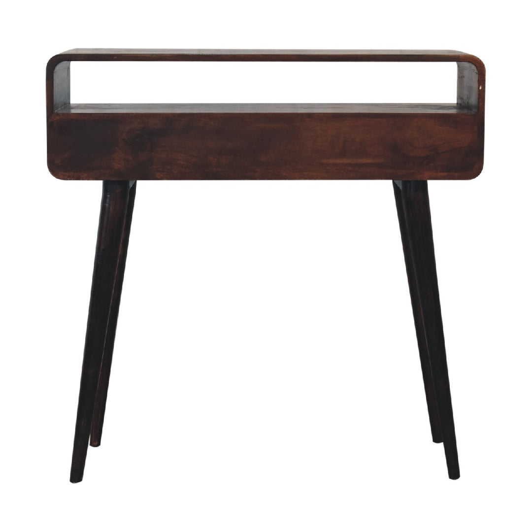 Curved Walnut Console Table-8