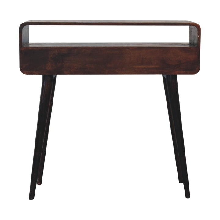 Curved Walnut Console Table-8