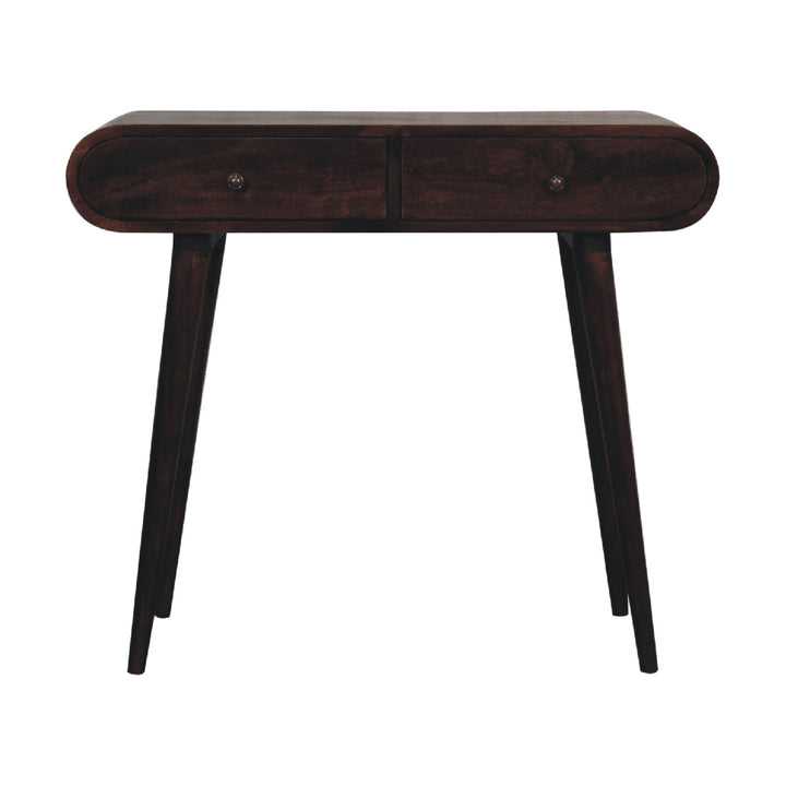 Walnut Curved Edge Console Table-2