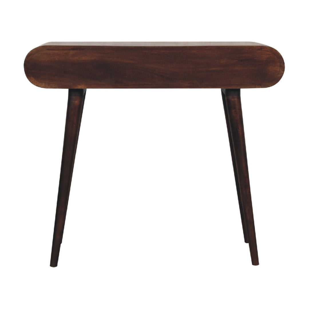 Walnut Curved Edge Console Table-10
