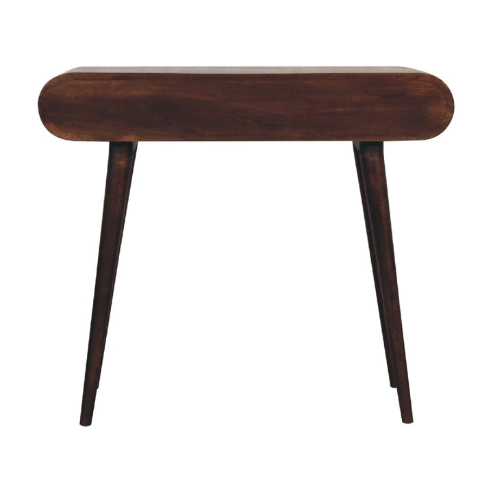 Walnut Curved Edge Console Table-10