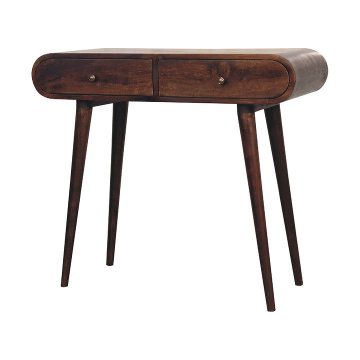 Walnut Curved Edge Console Table-3