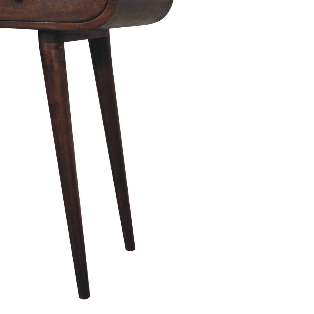Walnut Curved Edge Console Table-8