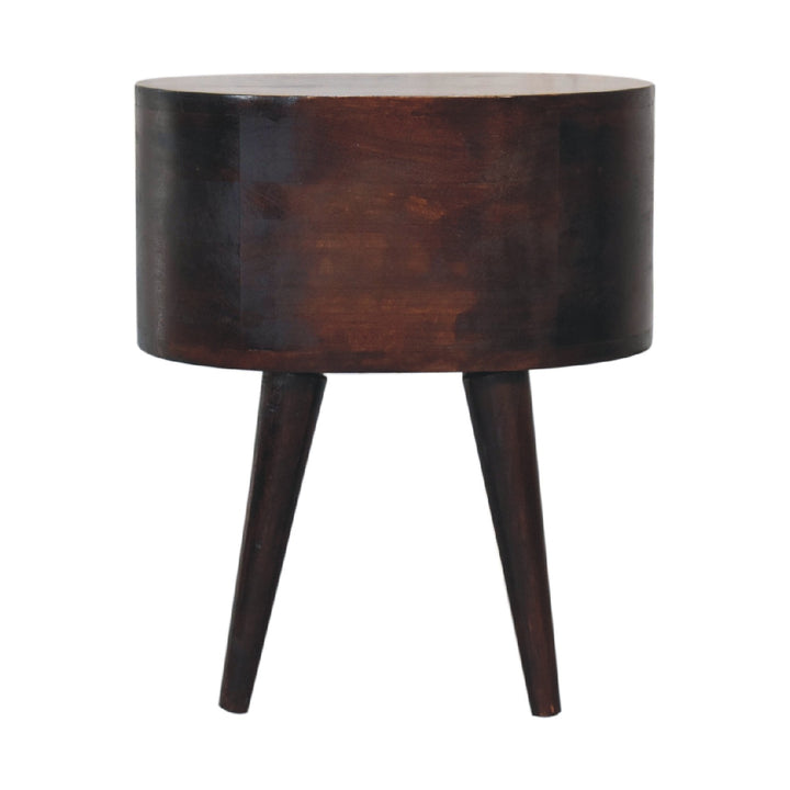 Walnut Rounded nightstand Table-8