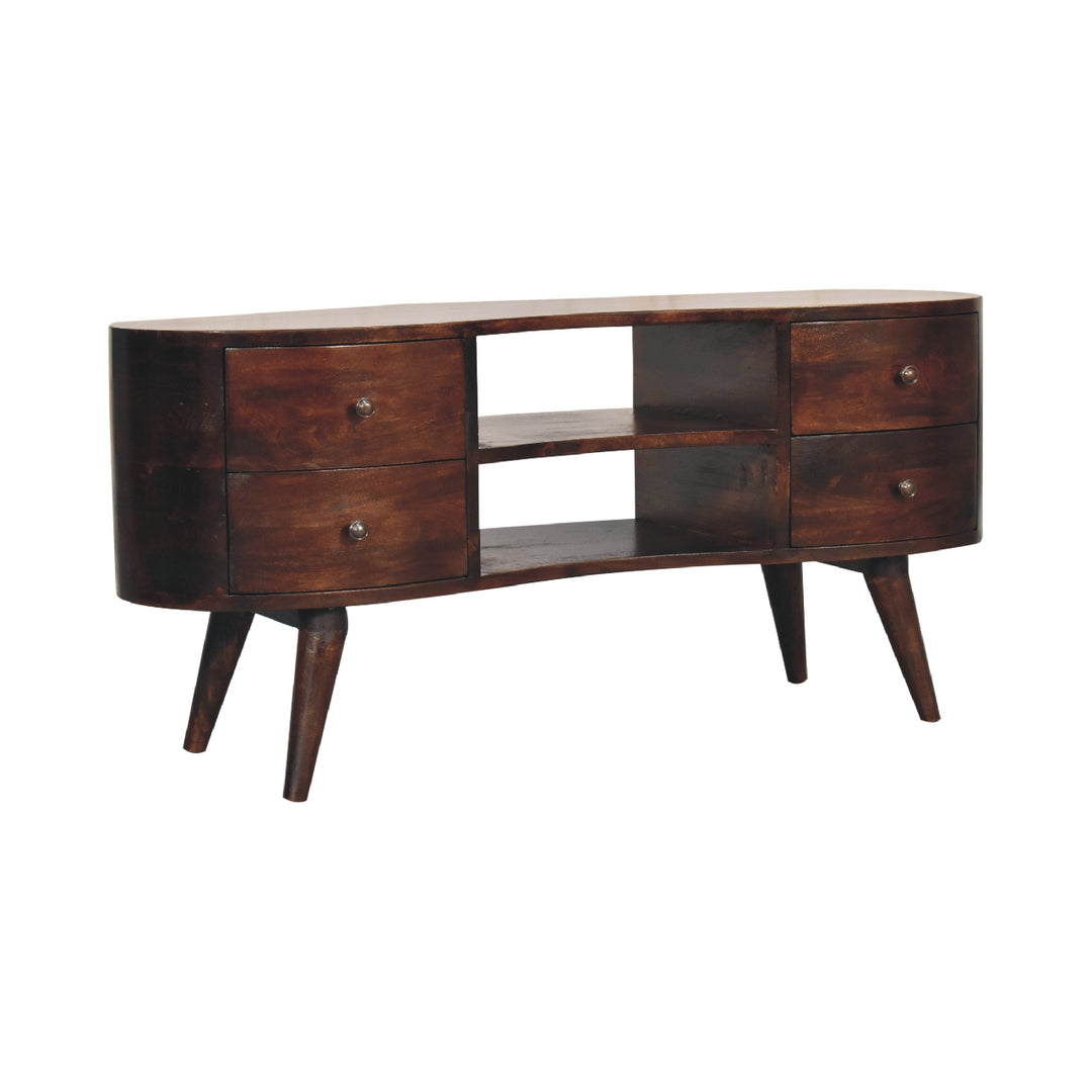 Walnut Wave Entertainment Unit-4