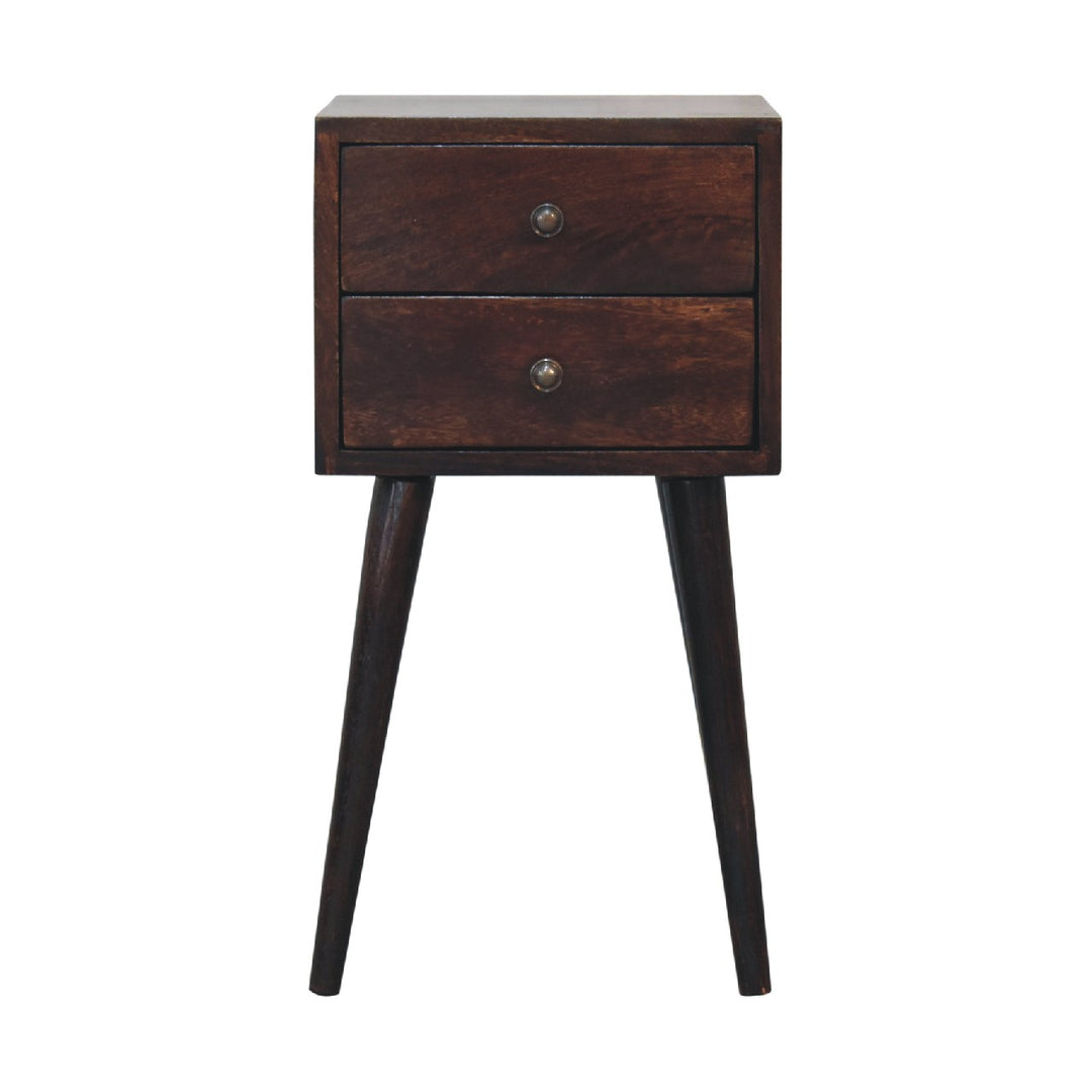 Mini 2 Drawer Walnut Nightstand-1
