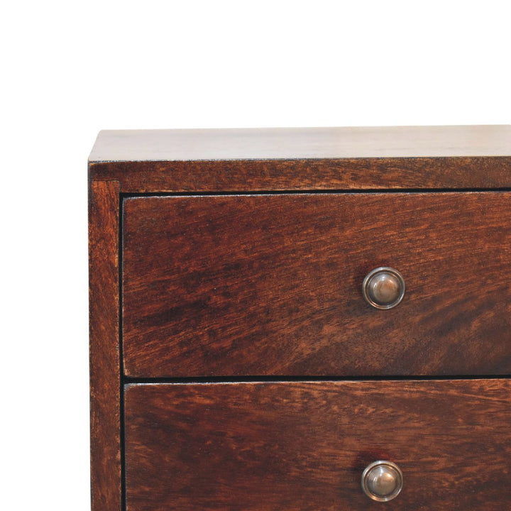 Mini 2 Drawer Walnut Nightstand-4