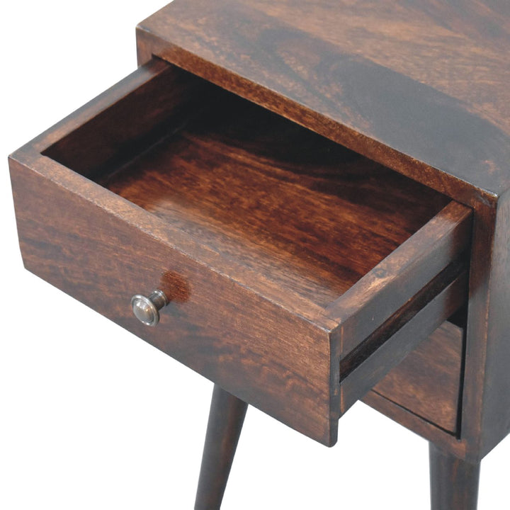 Mini 2 Drawer Walnut Nightstand-6