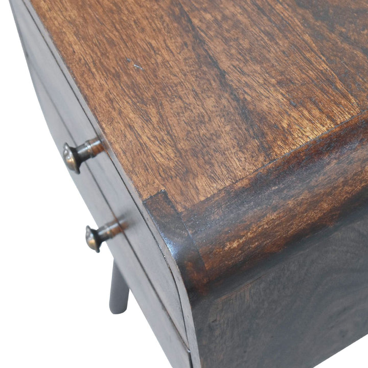 Mini Walnut Curved nightstand-5