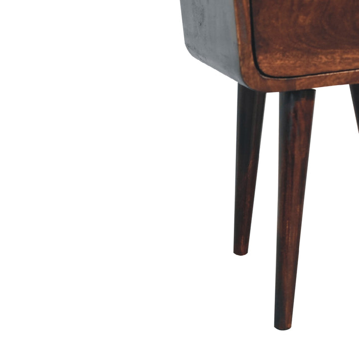 Mini Walnut Curved nightstand-7