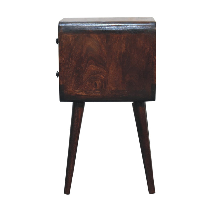 Mini Walnut Curved nightstand-8