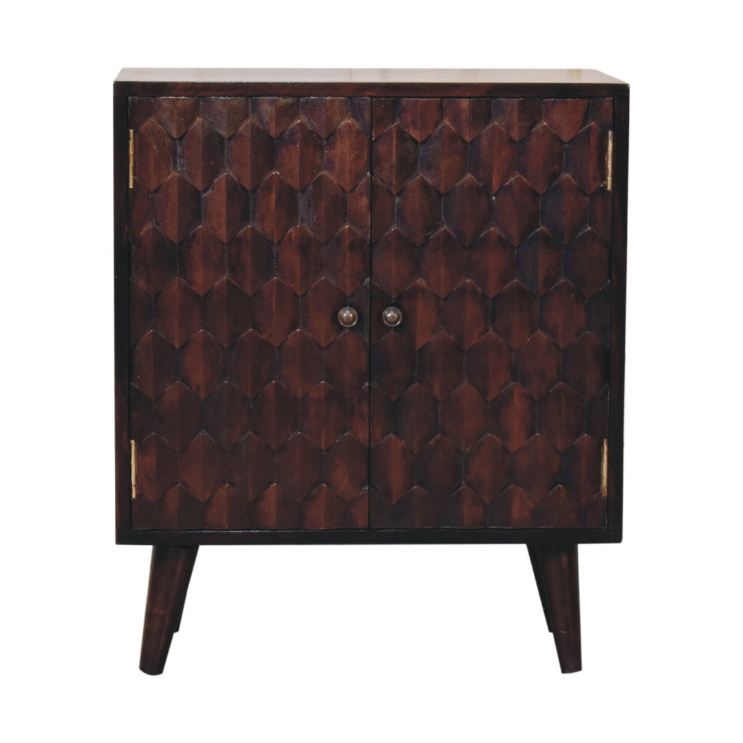 Mini Pineapple Carved Walnut Cabinet-0