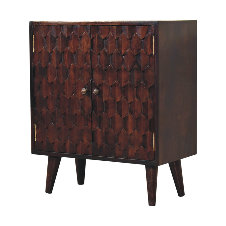 Mini Pineapple Carved Walnut Cabinet-2
