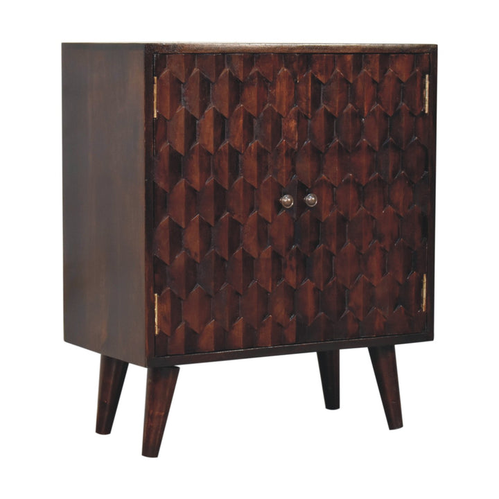 Mini Pineapple Carved Walnut Cabinet-3
